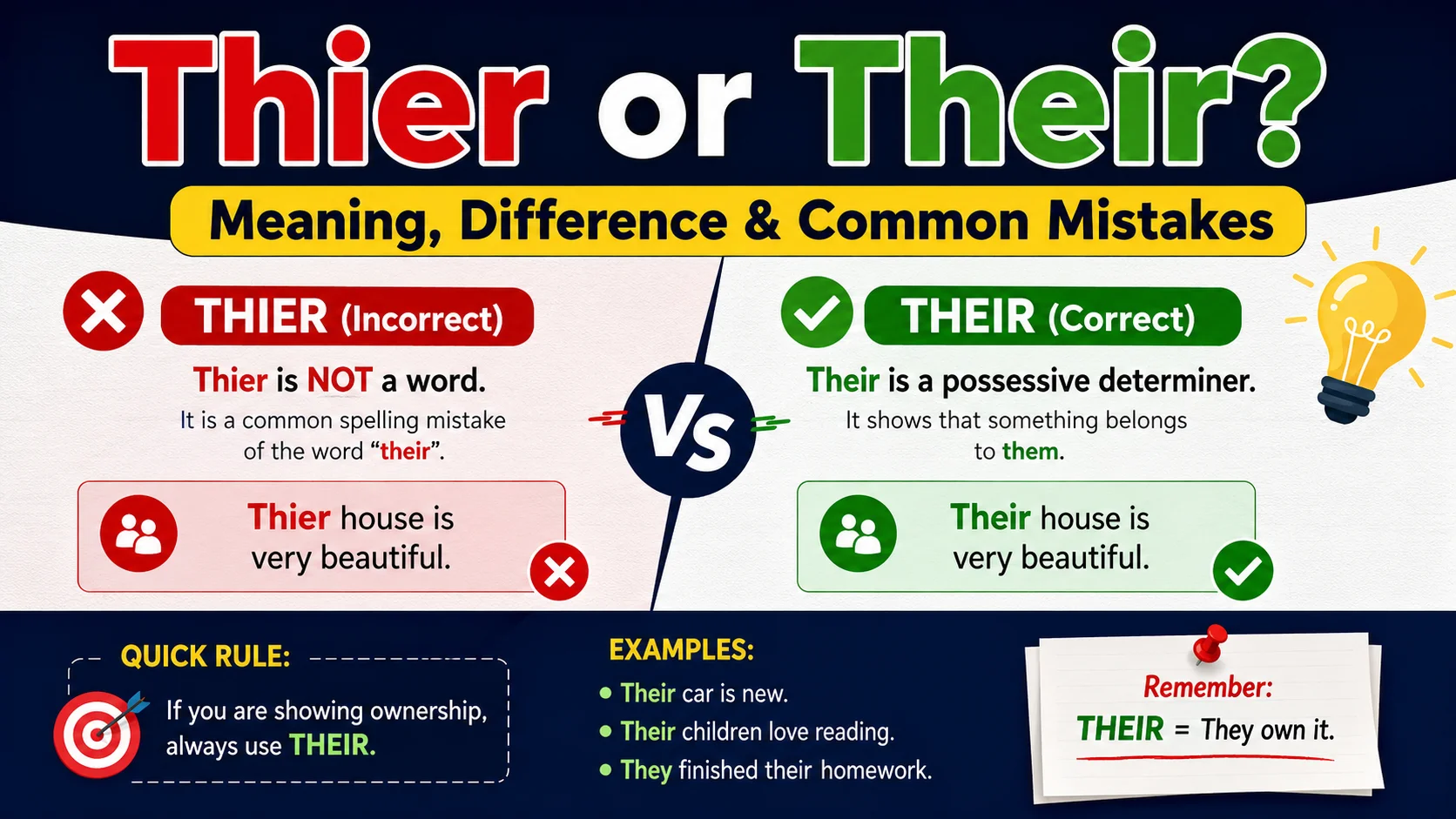 Thier or Their Meaning, Difference & Common Mistakes