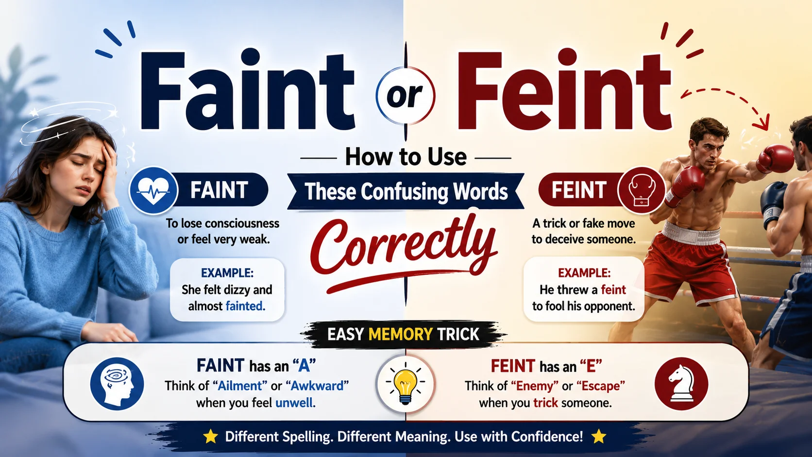 Faint or Feint How to Use These Confusing Words Correctly