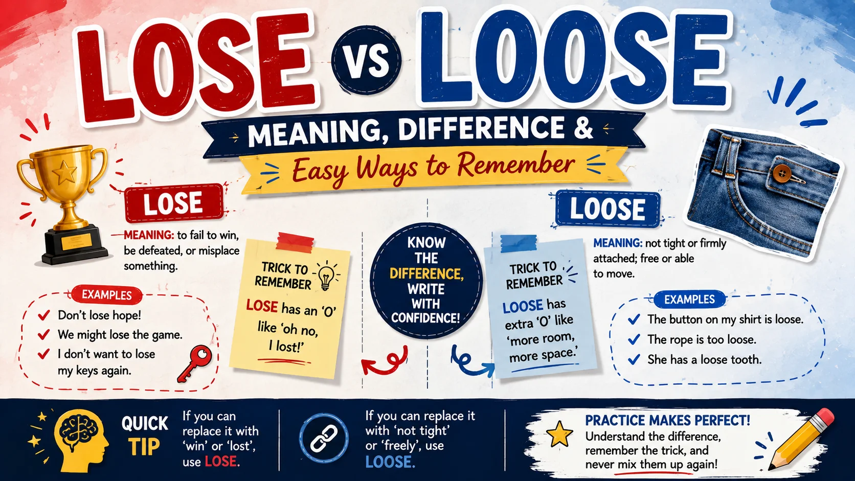 Lose vs Loose Meaning, Difference & Easy Ways to Remember
