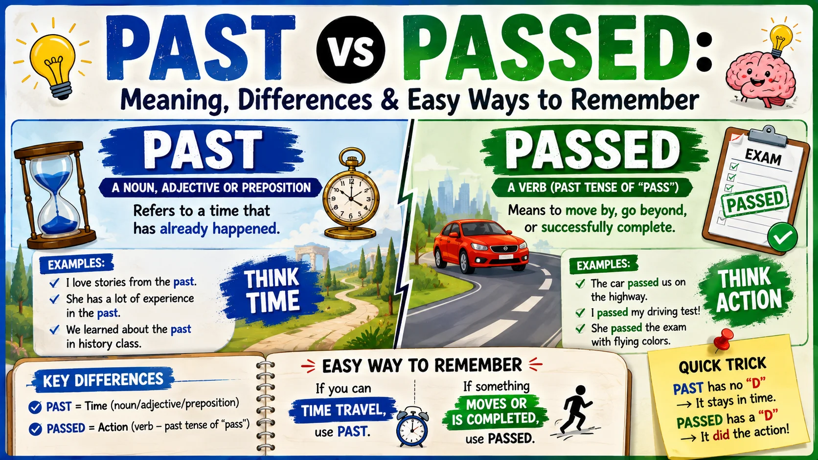 Past vs Passed Meaning, Differences & Easy Ways to Remember