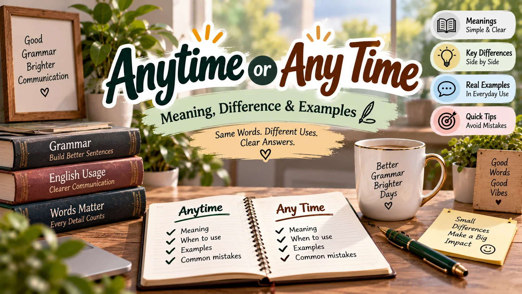 Anytime or Any Time Meaning, Difference & Examples ✍️