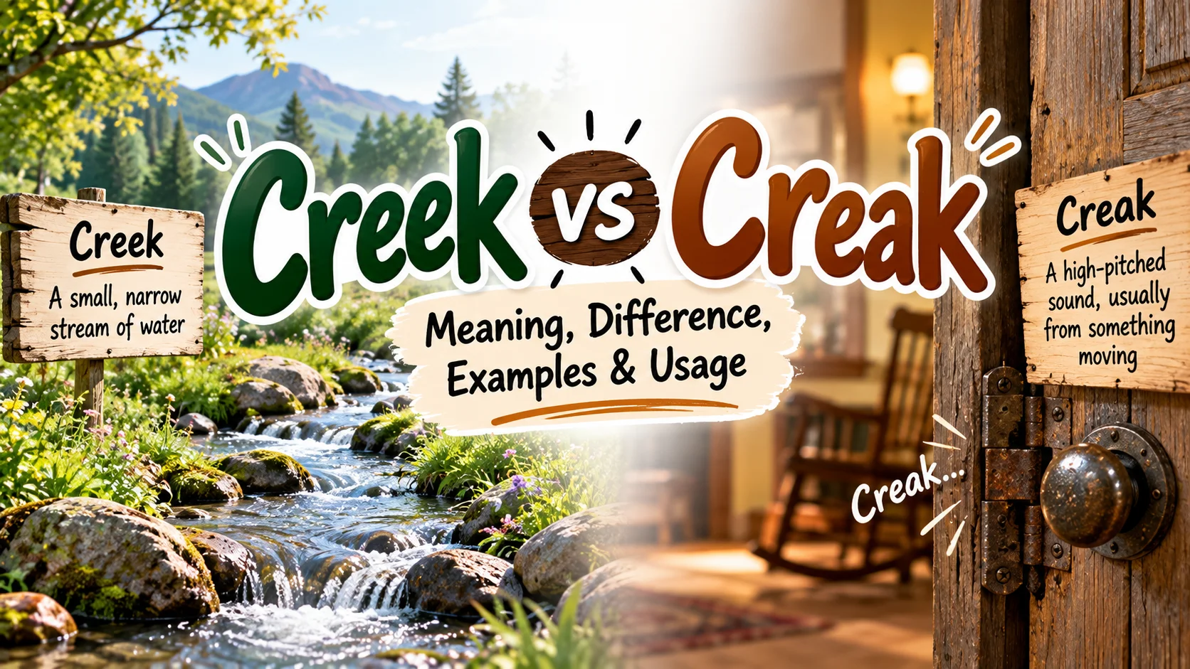 Creek vs Creak Meaning, Difference, Examples & Usage