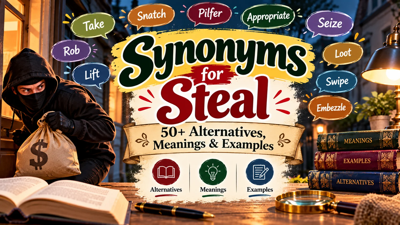 Synonyms for Steal 50+ Alternatives, Meanings & Examples