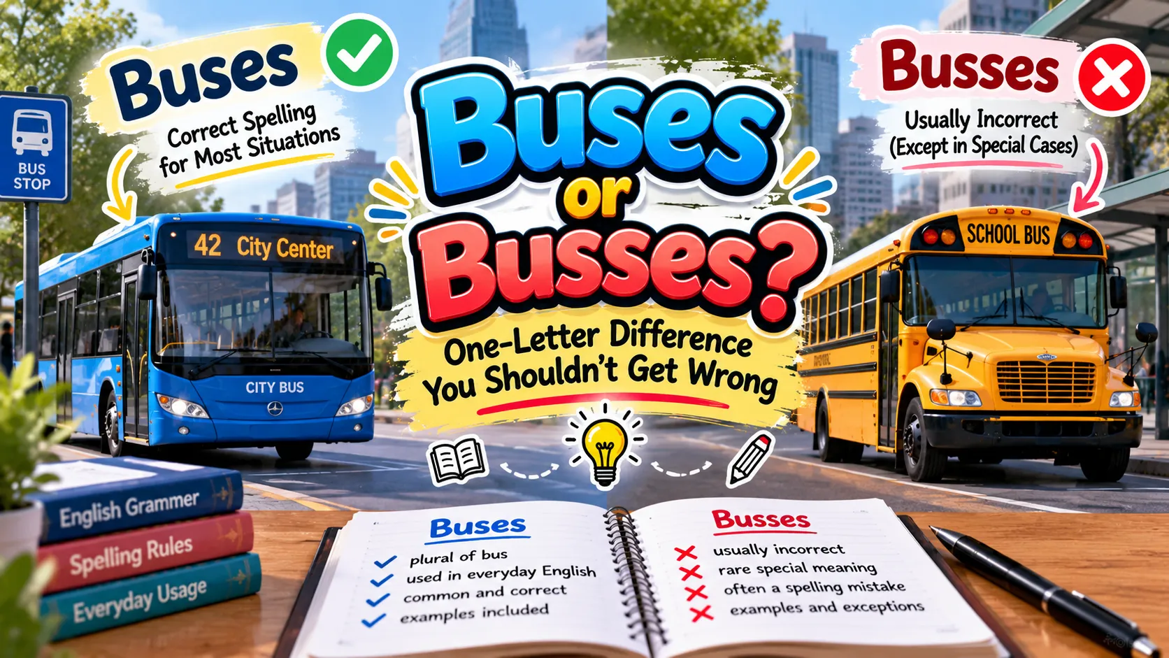 Buses or Busses? One-Letter Difference You Shouldn’t Get Wrong
