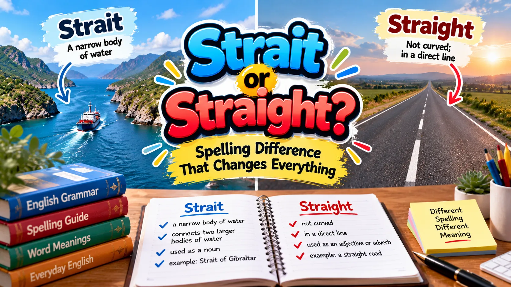 Strait or Straight? Spelling Difference That Changes Everything