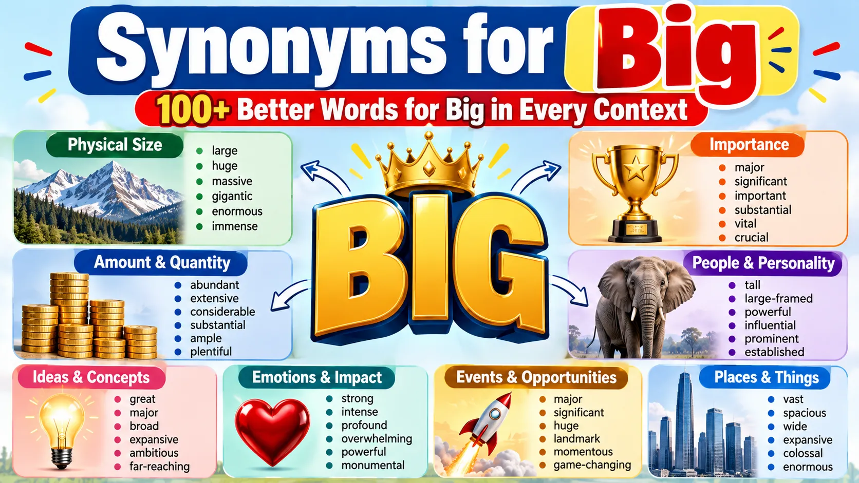 Synonyms for Big: 100+ Better Words for Big in Every Context
