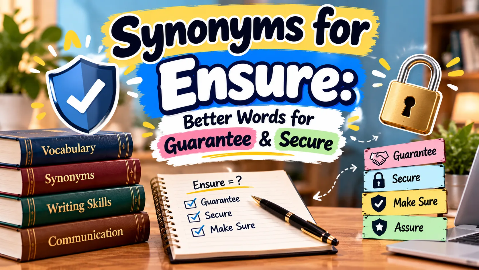 Synonyms for Ensure: Better Words for Guarantee & Secure