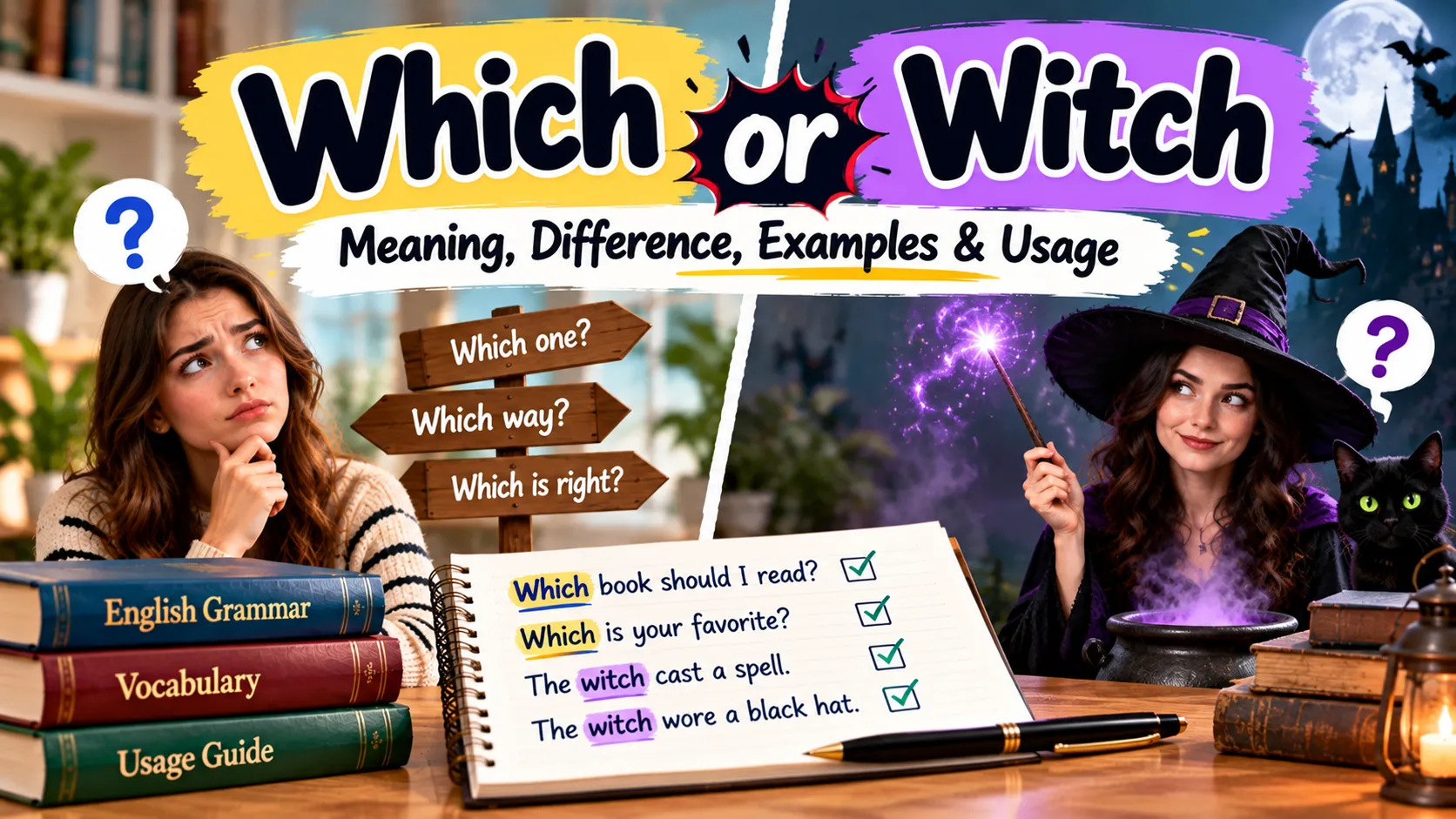 Which or Witch: Meaning, Difference, Examples & Usage